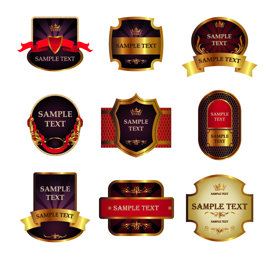 free vector Stickers and labels wine vector 3
